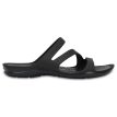 Sort Crocs Women's Swiftwater Sandal (dame) i profil.