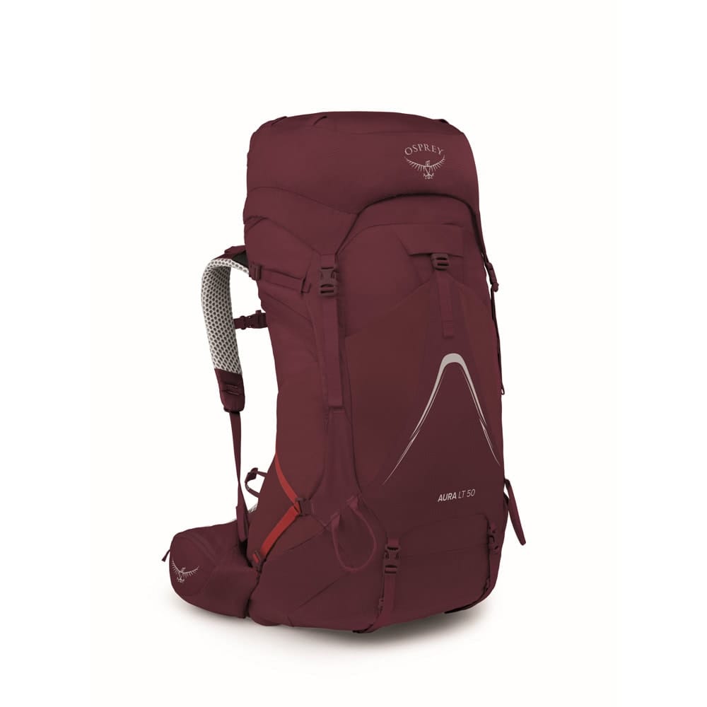 Meget let Osprey Aura AG LT 50L vandrerygsæk (dame) i en lilla farve