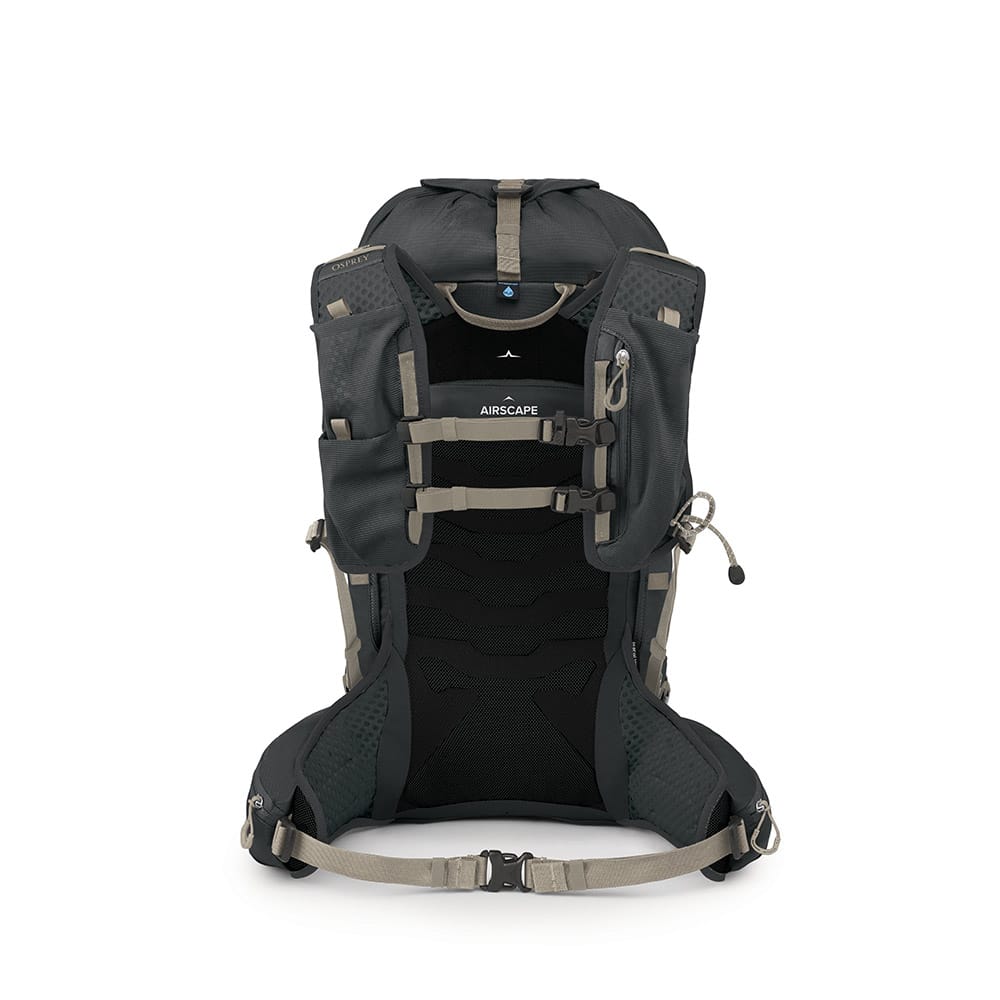 Bagsiden af Osprey Tempest Velocity 30 rygsæk