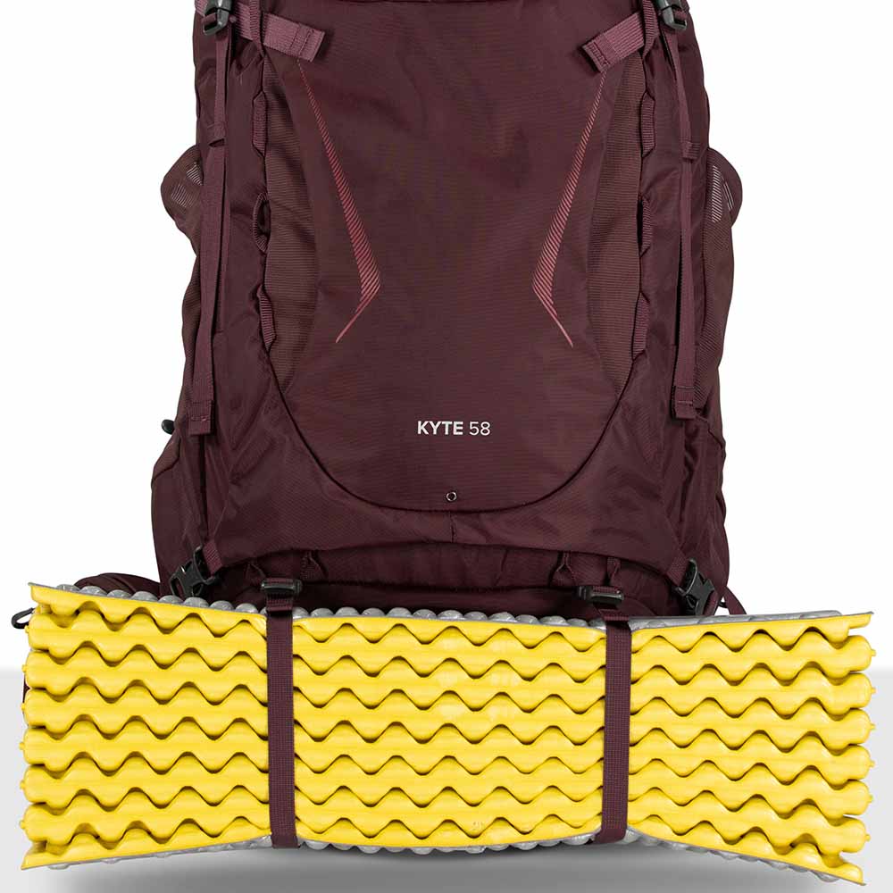 Osprey Kyte 58 rygsæk med mulighed for god opbevaring.