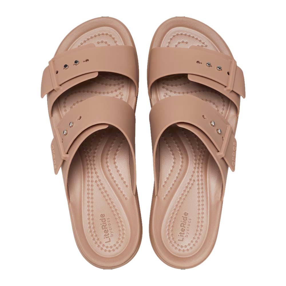Crocs Brooklyn Buckle Low platåsandaler (unisex) med komfortabel sål – set ovenfra