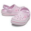 Lyserøde Crocs Toddler Crocband Clog (børn) forfra og bagfra.