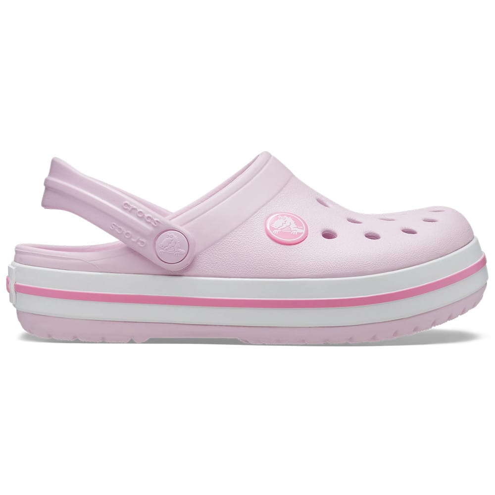 Lyserøde Crocs Toddler Crocband Clog (børn) i profil.