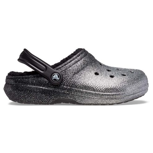 Crocs Classic Glitter-Lined Clog i farven Black/Silver