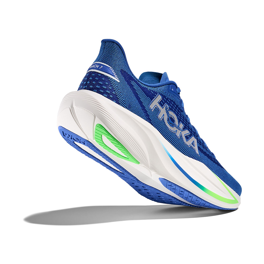 Hoka Mach 7 løbesko (herre) i cobalt blue/neon green