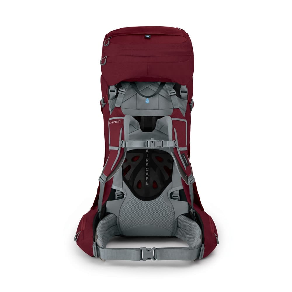 Bagside af Osprey Ariel 55 vandreryggsæk (dame)