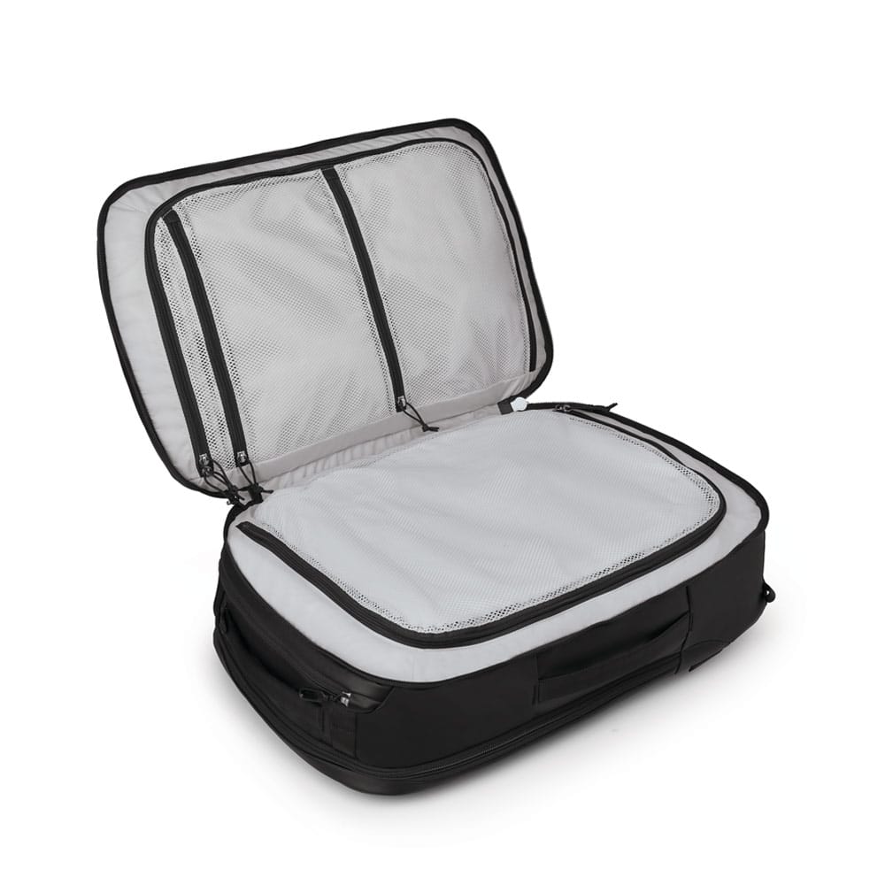 en åben Osprey Transporter Travel Pack 44L rejserygsæk (unisex)