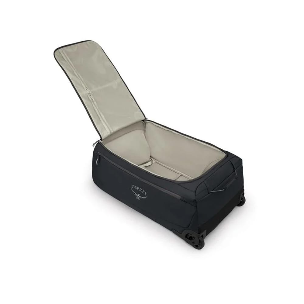 en åben Osprey Daylite Wheeled Duffel 115 L kuffert (unisex)