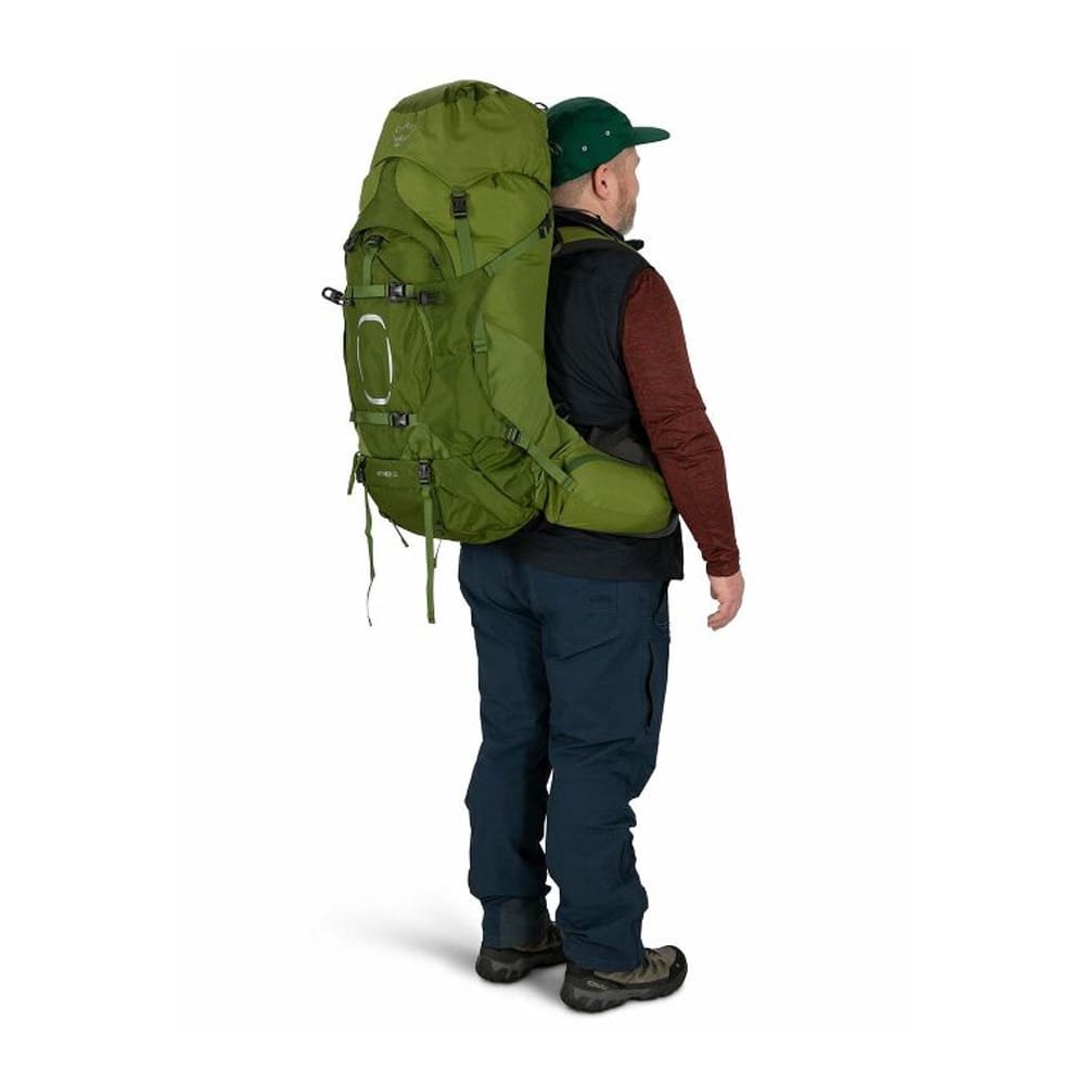 Bagside af Osprey Aether 65L Extended Fit vandrerygsæk (herre)