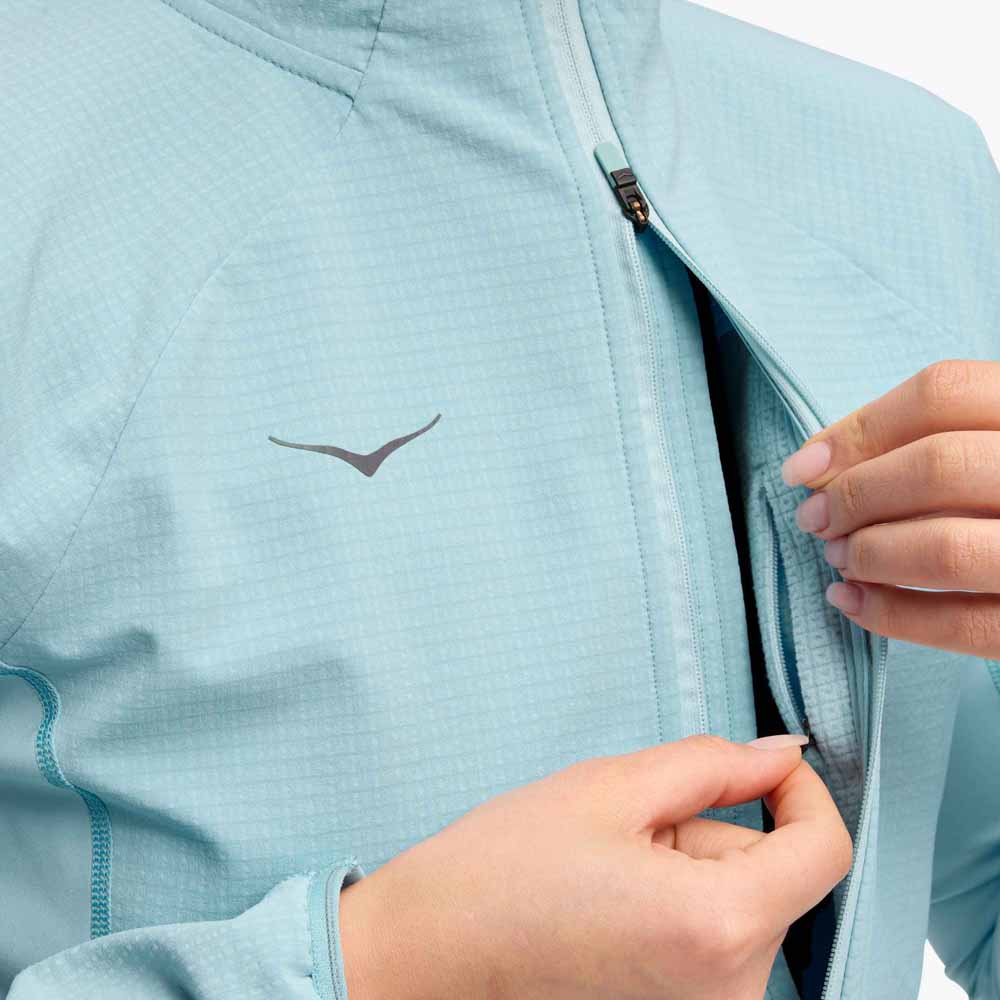 detaljer på Hoka Skyglow Half-Zip træningstrøje (dame)