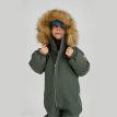 en grøn Reima Reimatec winter overall Trondheim vinterheldragt (børn) på et barn