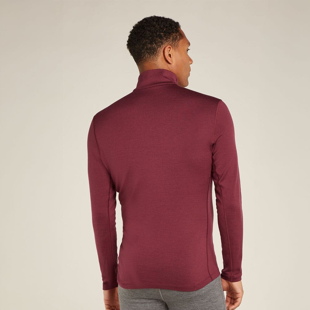 bagsiden af Icebreaker 260 Tech LS Half Zip uldundertrøje (herre) på en model
