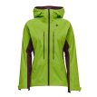 Damejakke i farverne Aloe/Blackberry fra Black Diamond Dawn Patrol Hybrid Shell.