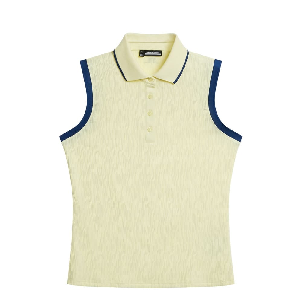 J.Lindeberg Lila Sleeveless Top piquévest (dame) i farven wax yellow
