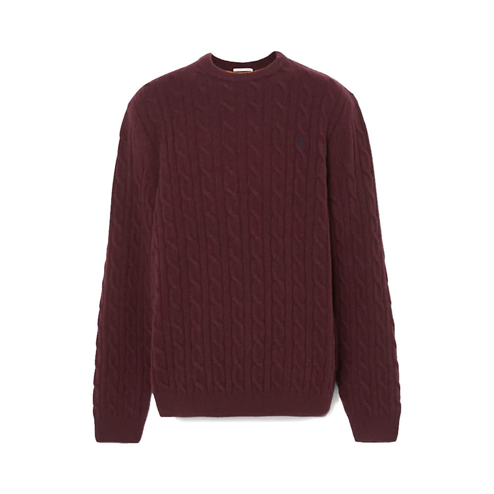 Timberland Phillips Brook lambswool cablecrew sweatshirt (herre) i rød farve