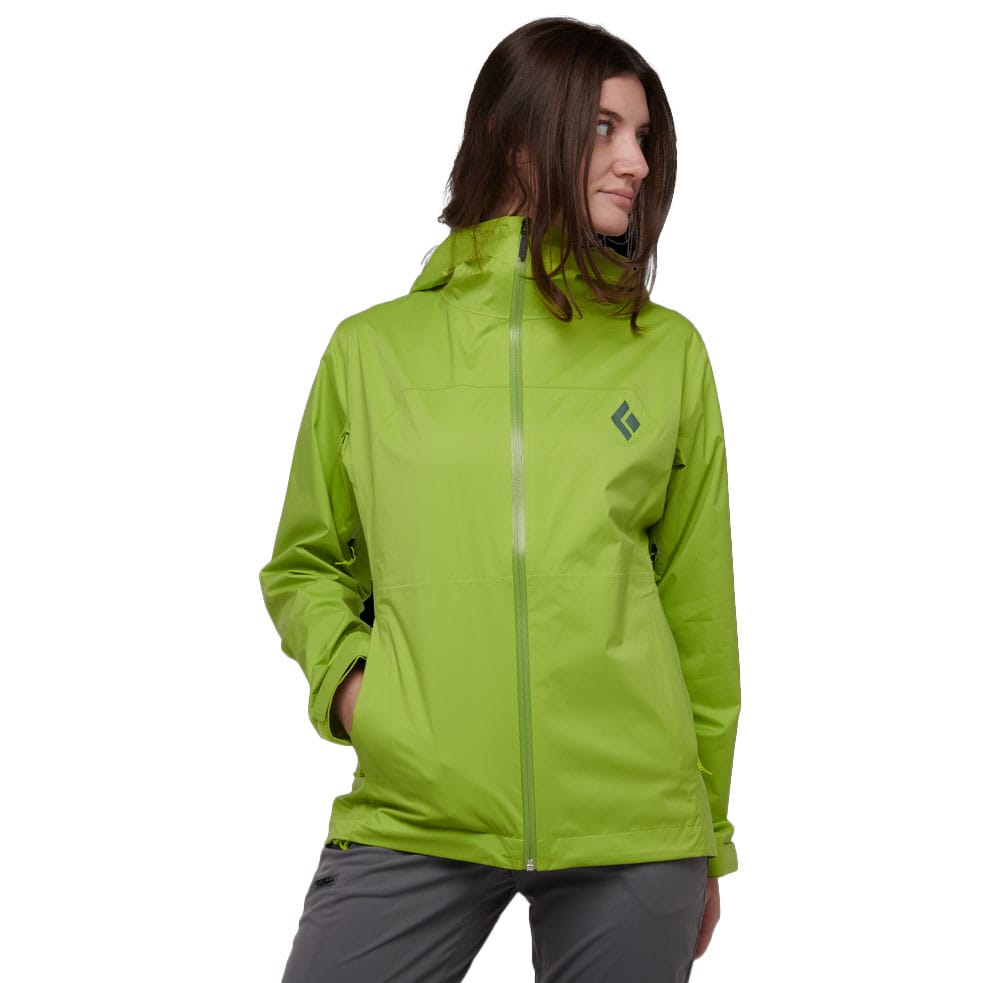 WOMEN'S STORMLINE STRETCH RAIN SHELL forfra på model