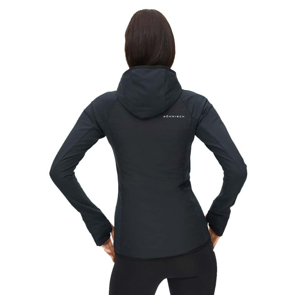 Free Motion Padded Jacket, Black set bagfra med ryggen mod kameraet