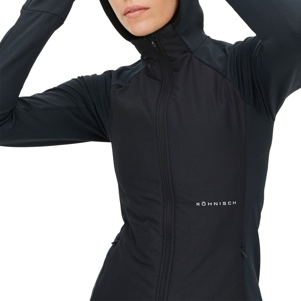 Nærbillede af forsiden af Free Motion Padded Jacket, Black