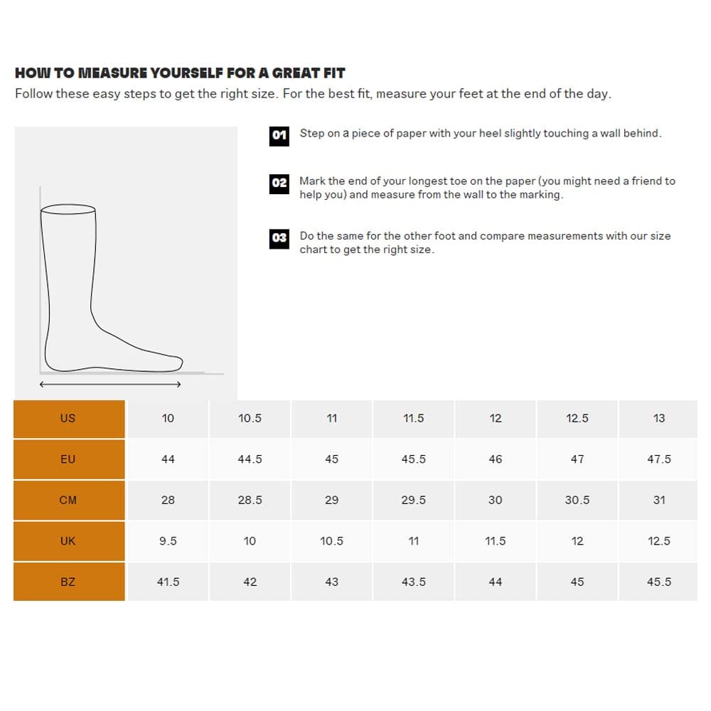 Størrelsesguide til Timberland Seneca Bay Slip-On (herre)