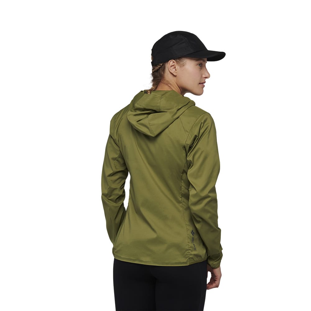 Bagside af Grag Green skaljakke fra Black Diamond Alpine Start Hoody