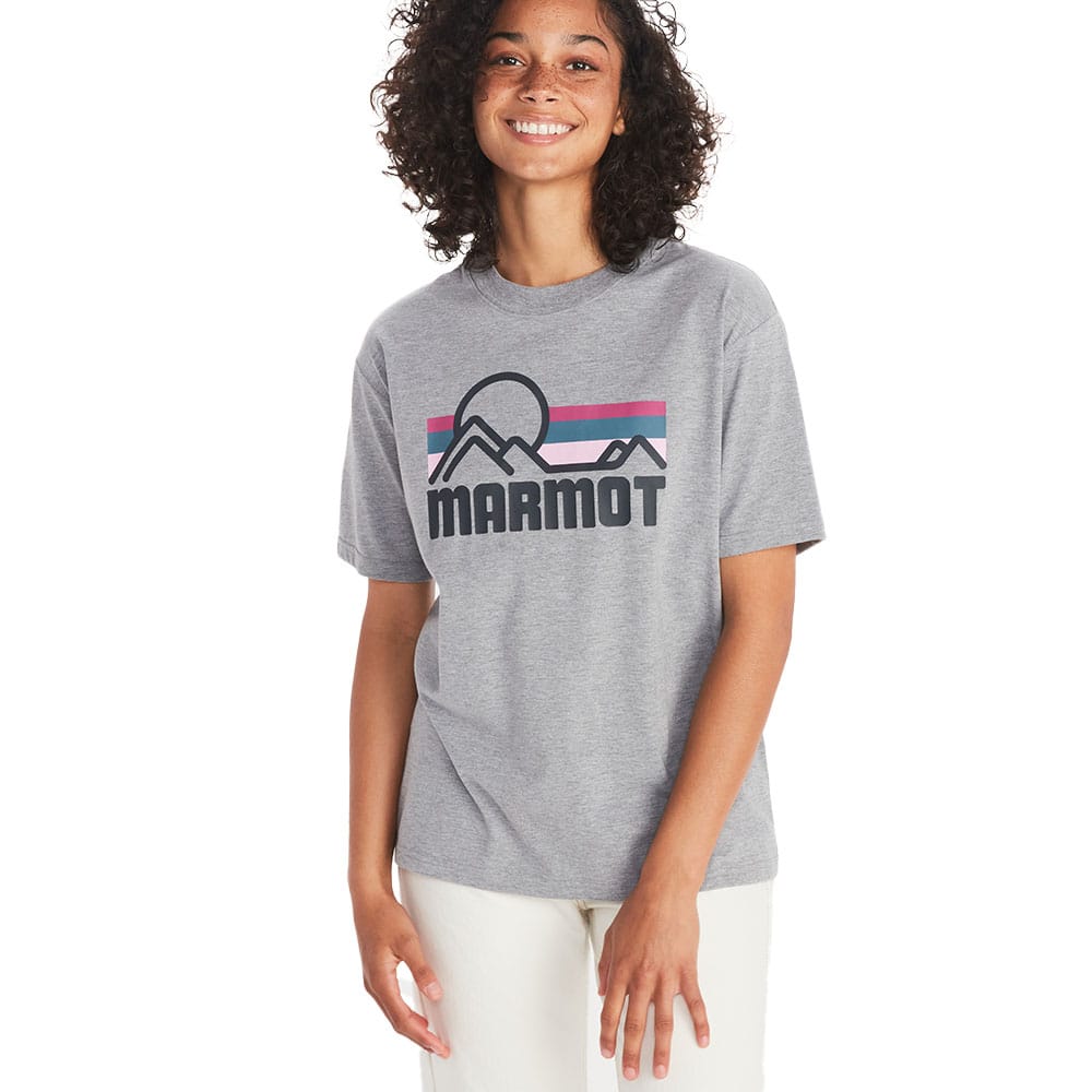 Kvinde iført Marmot Women's Coastal Tee T-shirt forside grå