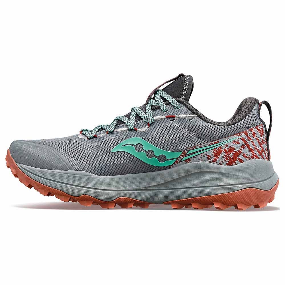 Indersiden af et stabilt og pålideligt par Saucony Xodus Ultra 2 trailsko (dame)