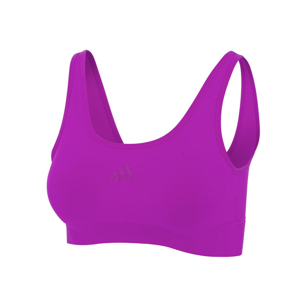 en pink Adidas Bustier ribstrikket BH (dame)