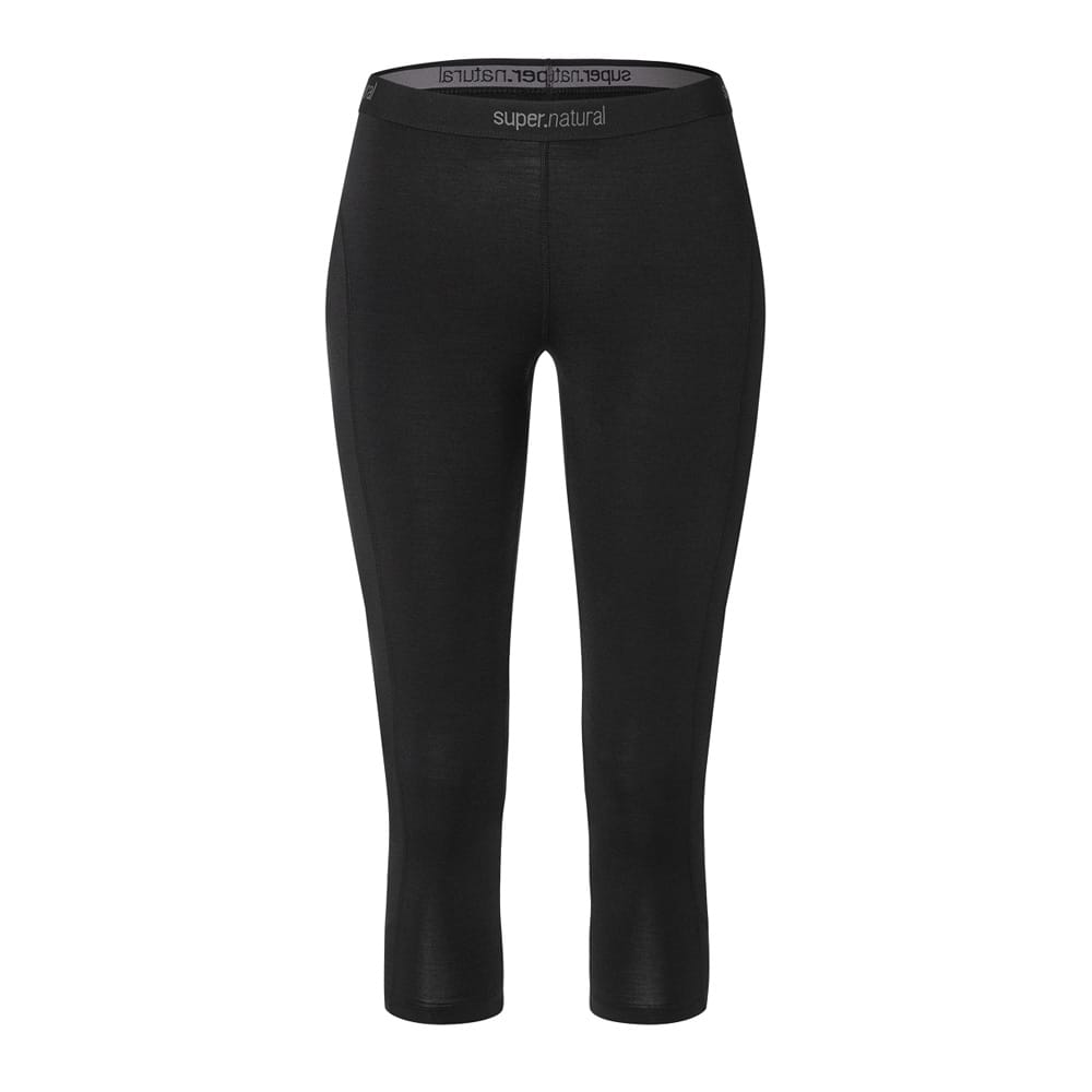 Super.natural varmt uldundertøj til dame med Base 3/4 Tight 230 i farven sort.