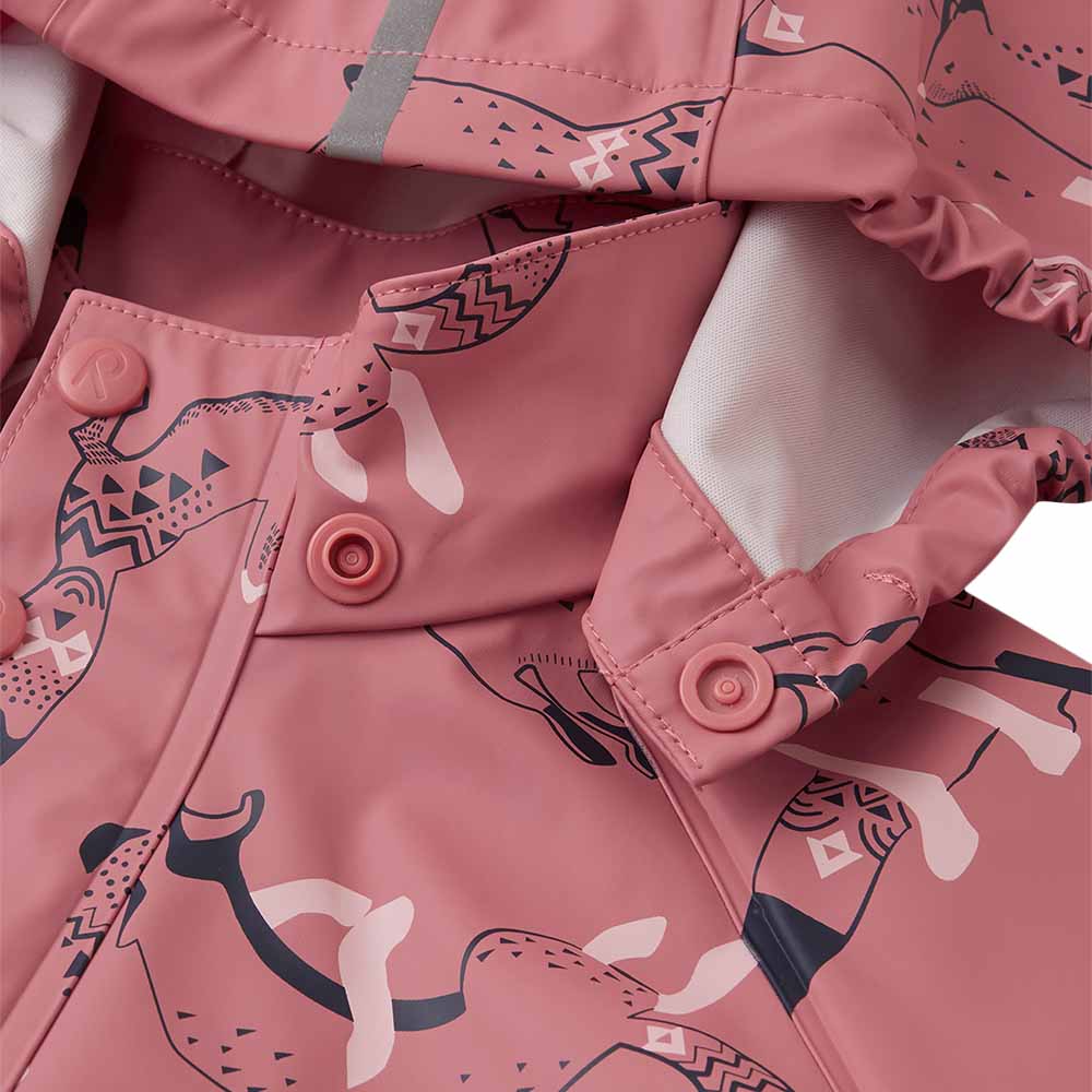Reima Vesi lasten sadetakki värissä Rosa Blush (vaaleanpunainen, kuviollinen)