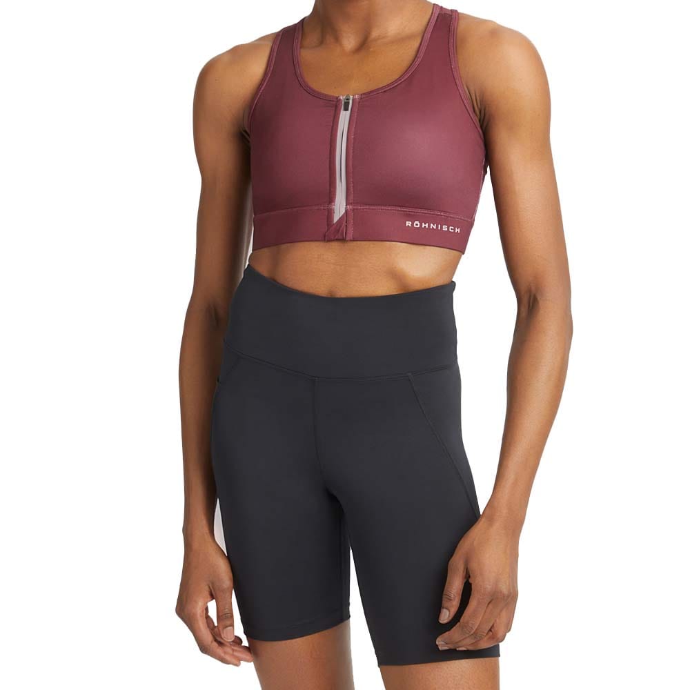 Röhnisch Essential Zip Sportsbra urheiluliivien (naiset) etupuoli mallilla