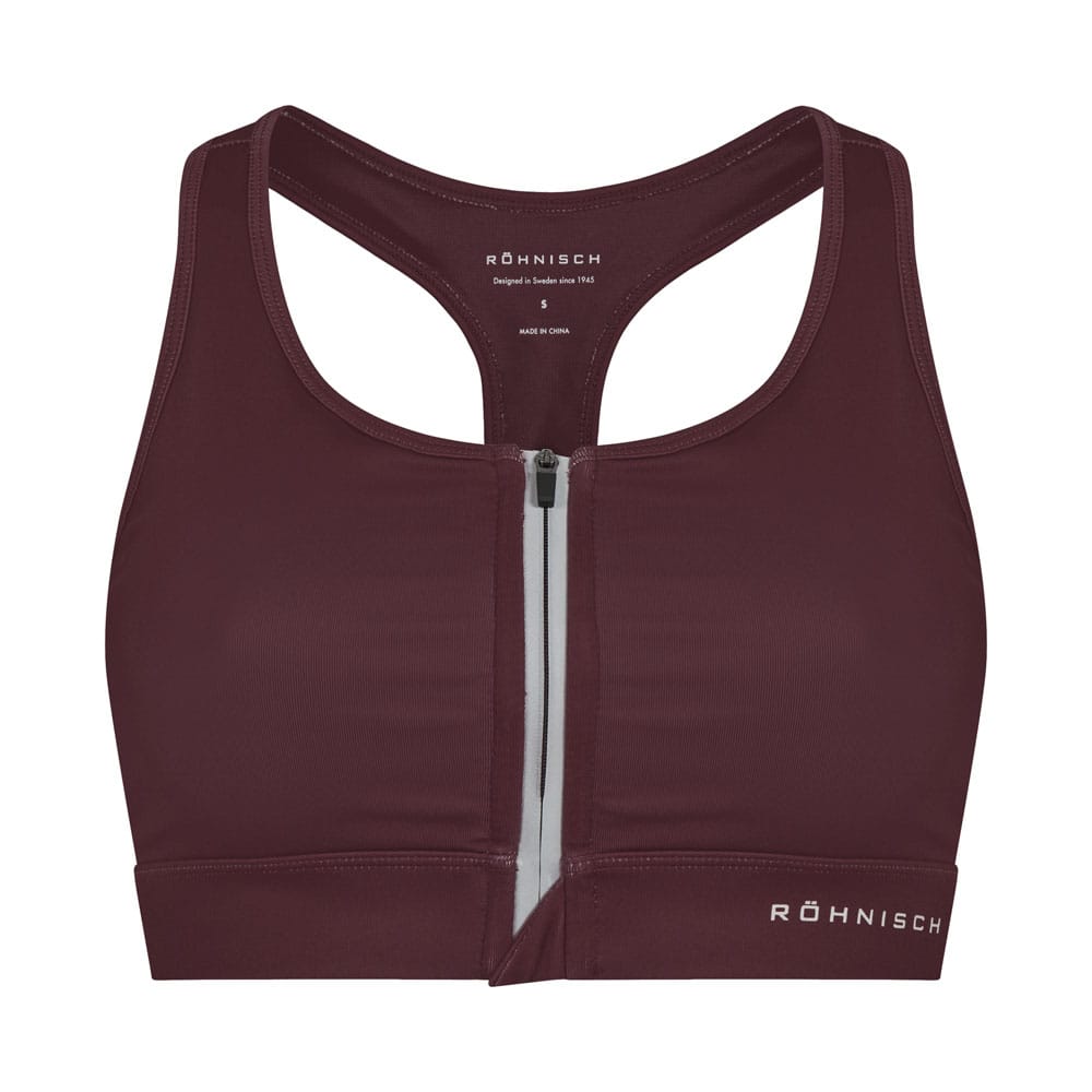 Röhnisch Essential Zip Sportsbra urheiluliivit (naiset) värissä port royal