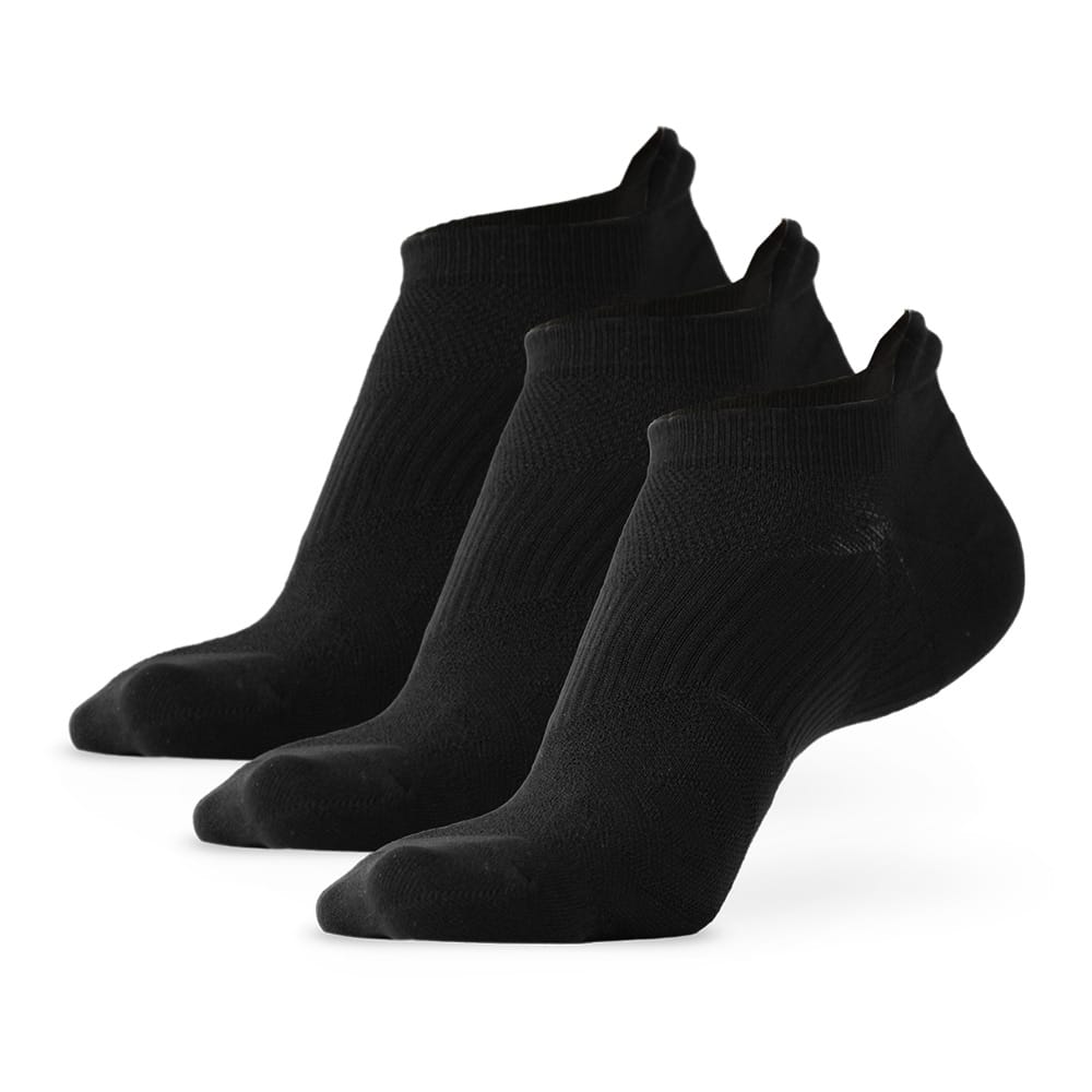 Juoksusukat 3-pakkaus (unisex) mustana