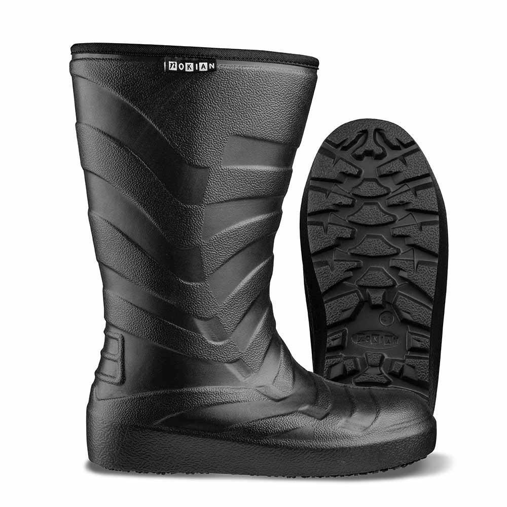 Nokian Winter Light talvisaappaat (unisex) ja pohjan alapuoli, jossa hyvä pito