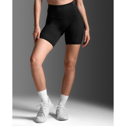 2XU Form Stash Hi-Rise Compression 6 inch Shorts (naiset) mustana