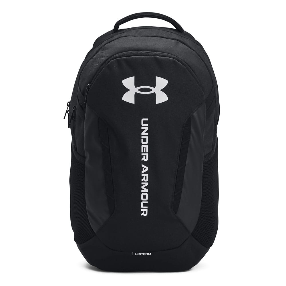 musta Under Armour Hustle 6.0 treenireppu tietokonetaskulla (unisex), ulkopuoli