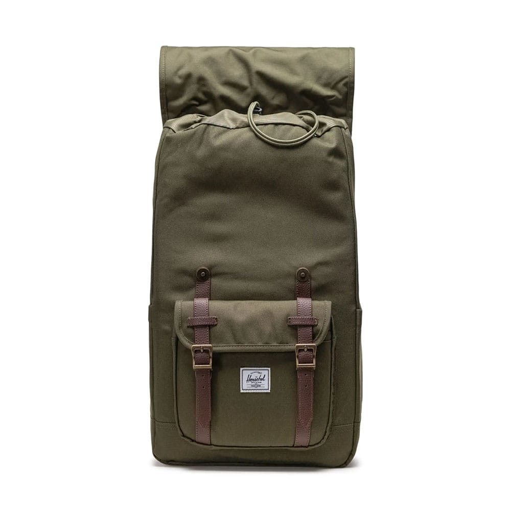 Herschel Little America 30 L arkireppu (unisex) avattu tasku näkyvissä