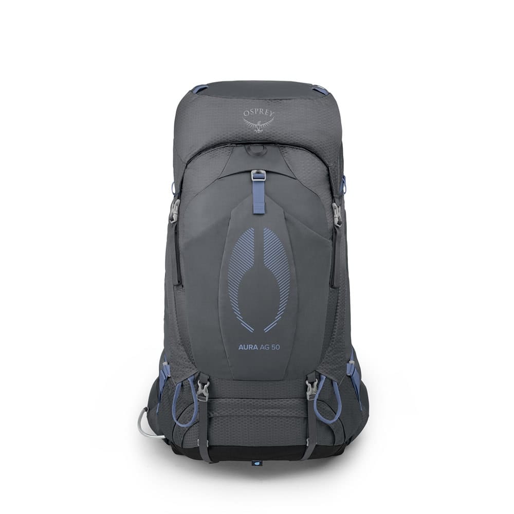 forside av lett og praktisk Osprey Aura AG 50L turryggsekk (dame)