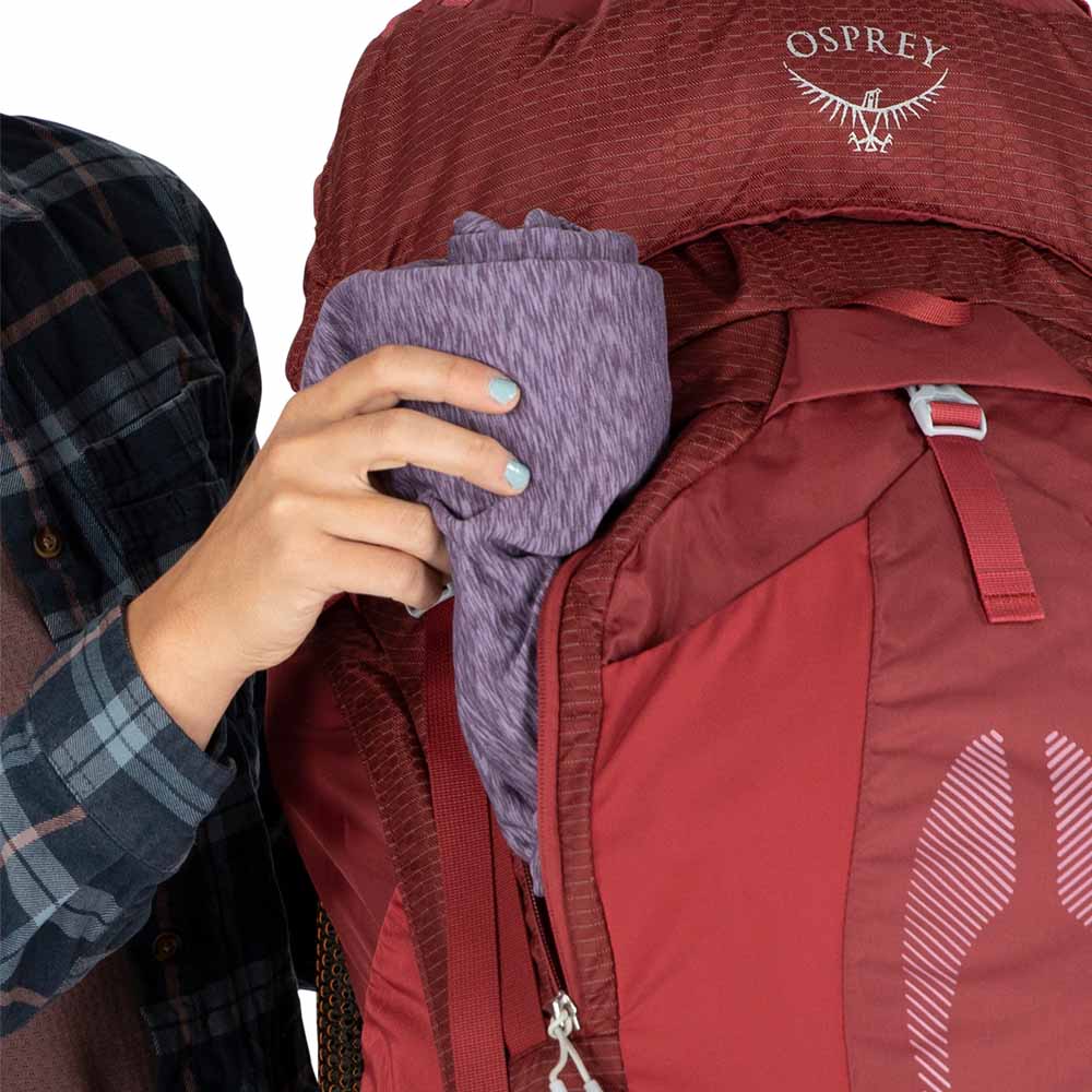 Lettvekts Osprey Aura AG 65L turryggsekk (dame) med åpent rom