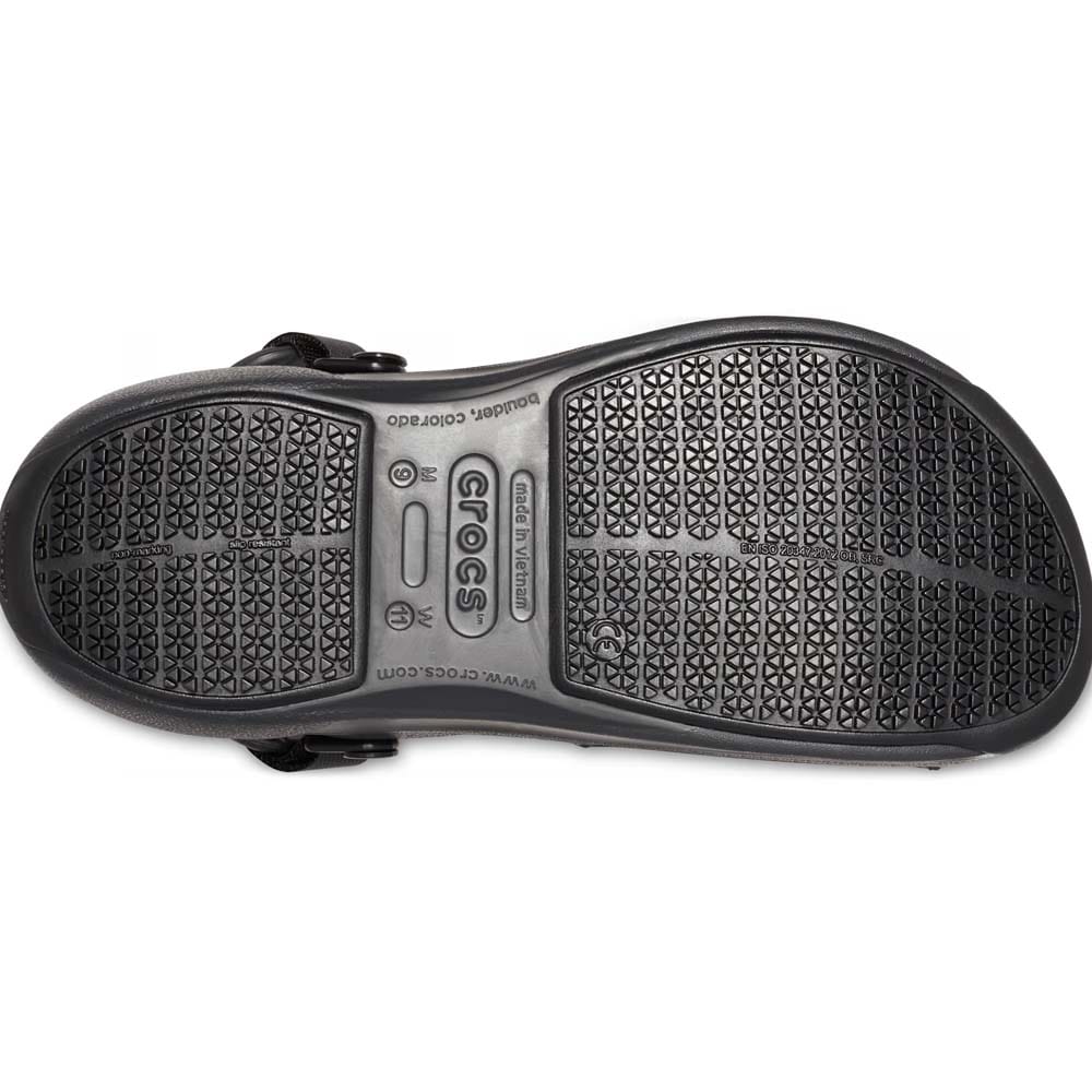 Sklisikker såle på slitesterke Crocs Bistro Pro Work LiteRide Clog arbeidssko (unisex)