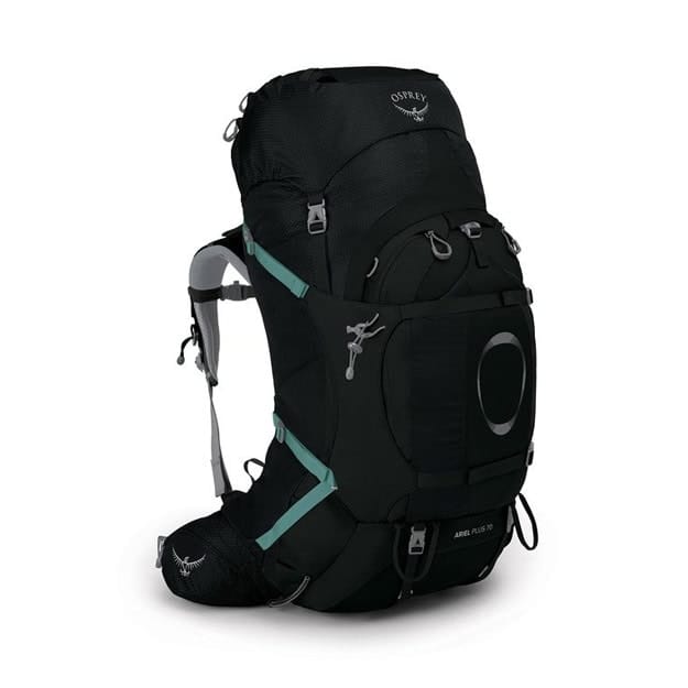 forside av Osprey Ariel plus 70 i black