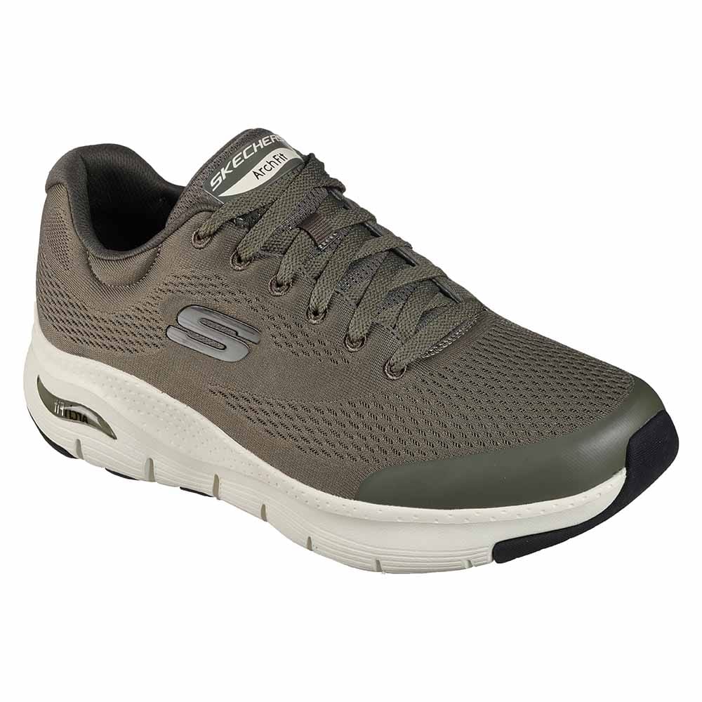 Komfortable spasersko fra Skechers Men's Arch Fit i fargen olivengrønn