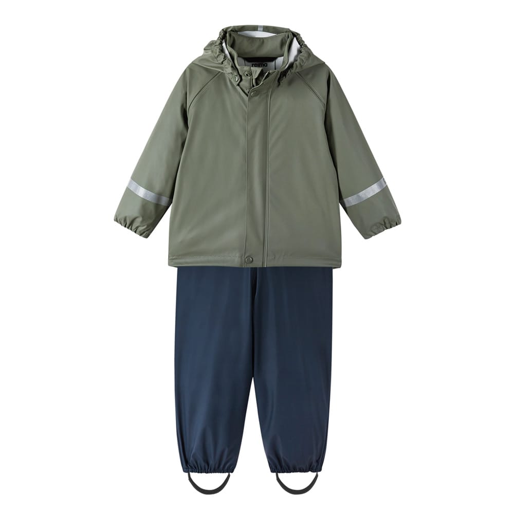 Reima Tihku Rain Outfit regnsett (barn) i fargen greyish green