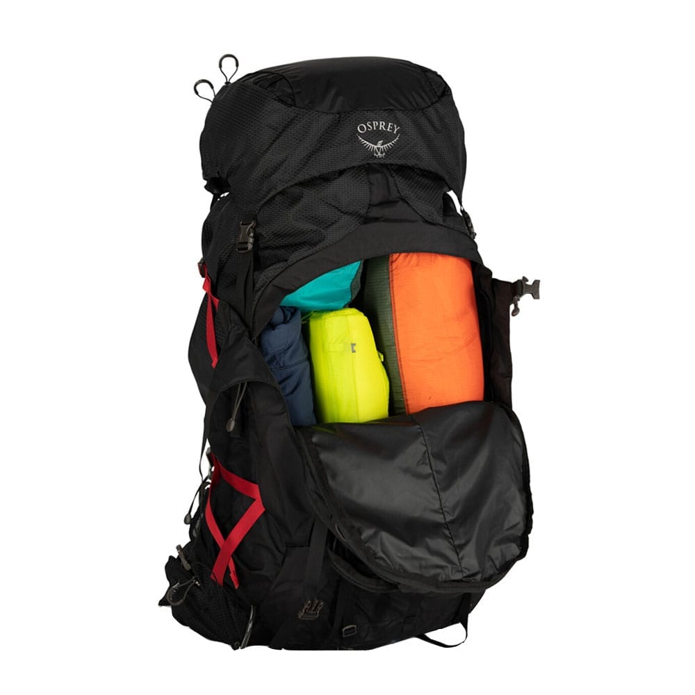 Mye oppbevaring med turrygsekken osprey aether 100.