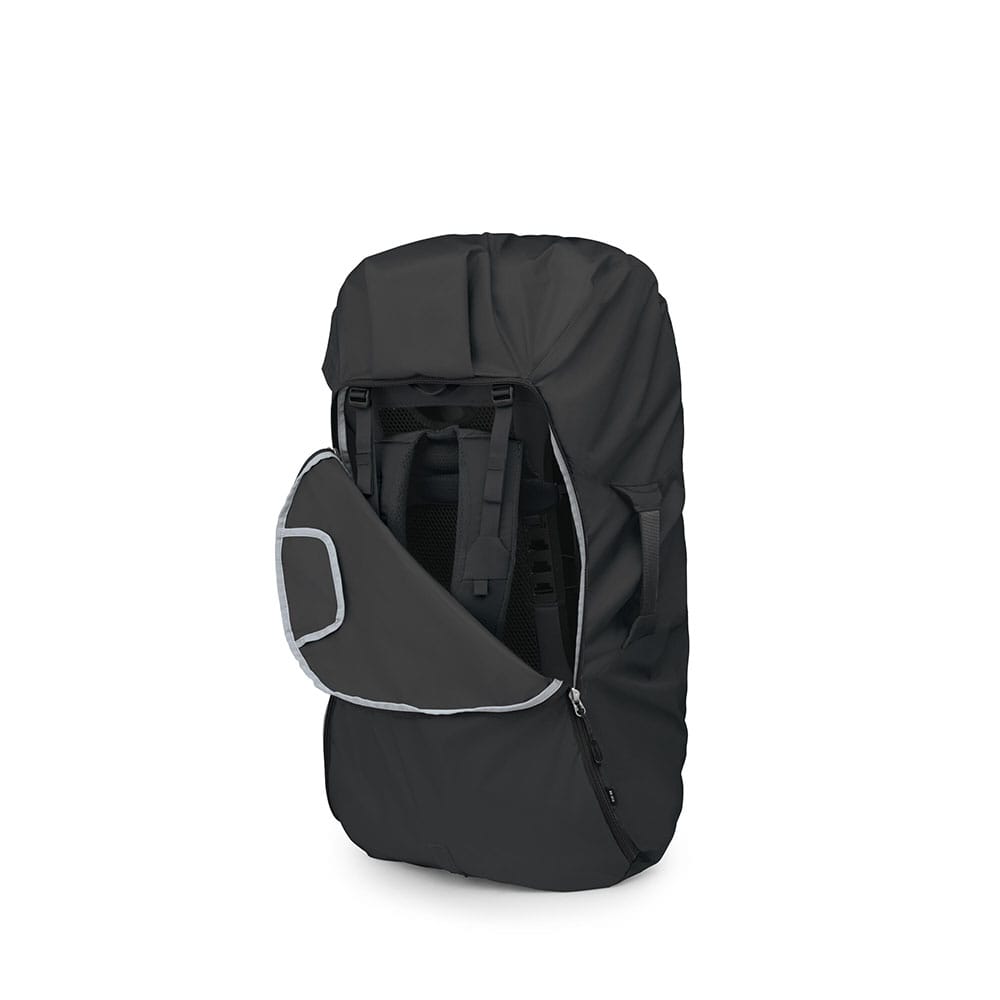 Osprey farpoint trek 55 svart bakside glidelås