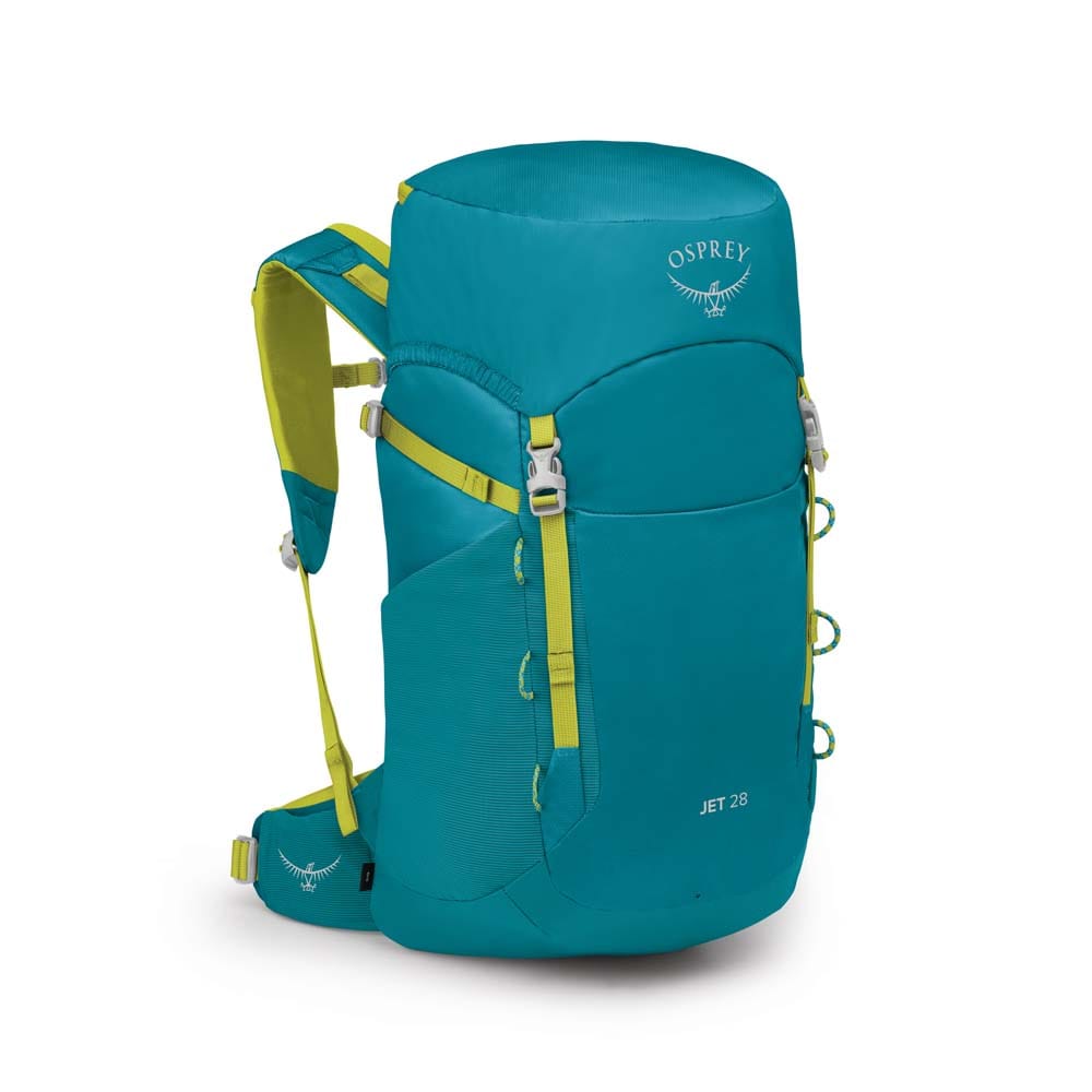 Osprey Jet 28 vandreryggsekk (barn) i fargen Blue Spikemoss Lemongrass