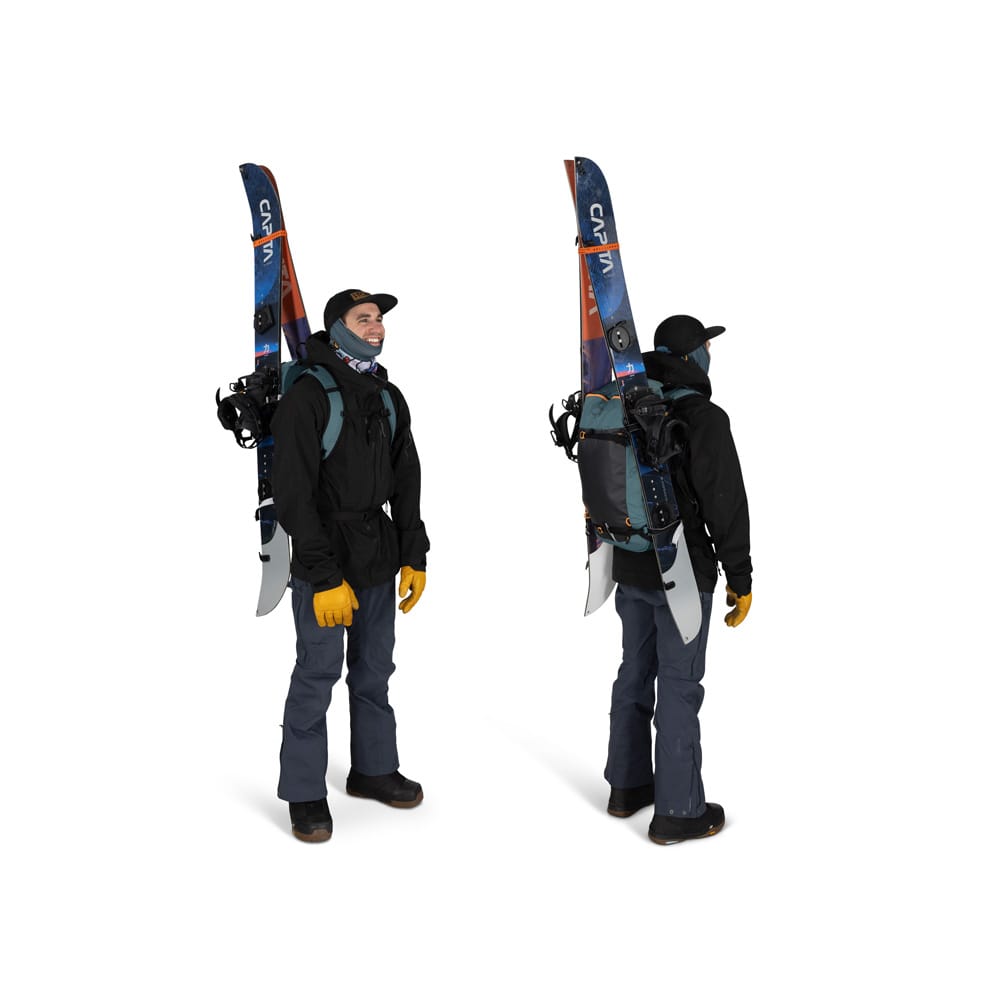 Osprey Soelden 25 skisekk (unisex) på en modell