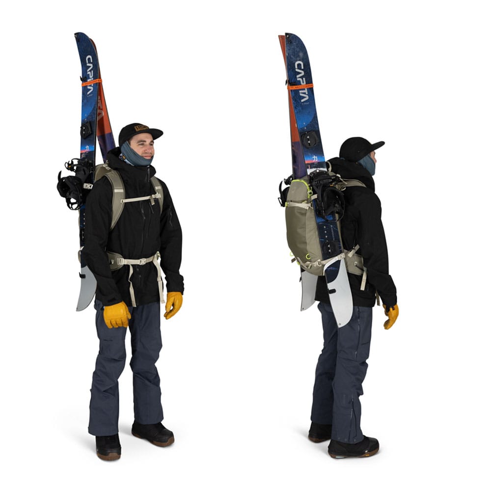 ski på en Osprey Soelden 32 skisekk (unisex)