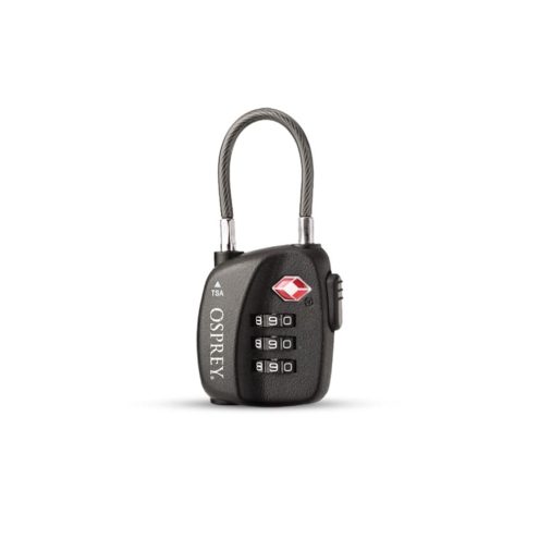 Osprey TSA 3 Dial Cable Lock hengelås i fargen svart