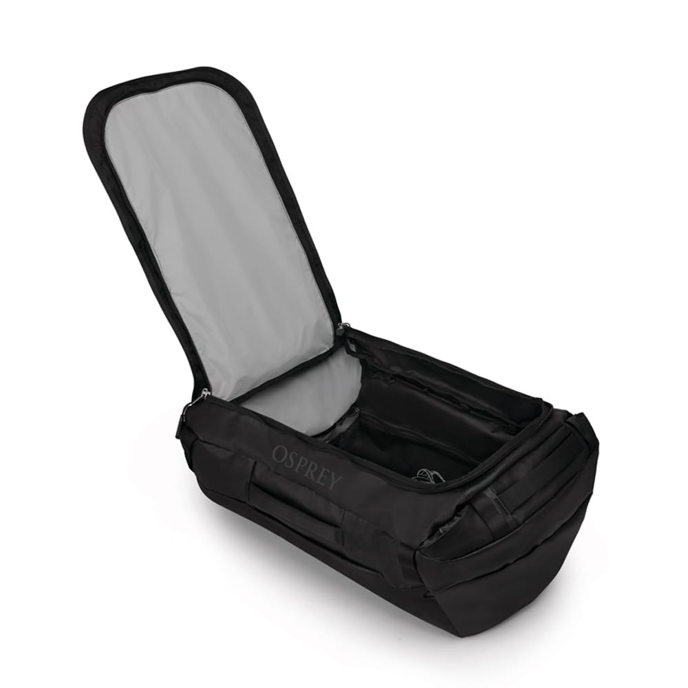 Osprey Transporter Duffel 65L (unisex) med åpent lokk