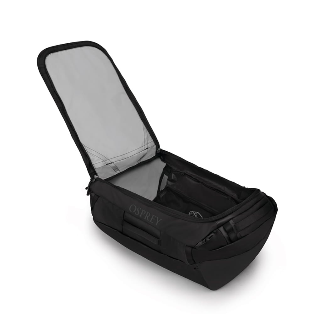 En åpen Osprey Transporter Duffel 95L (unisex)
